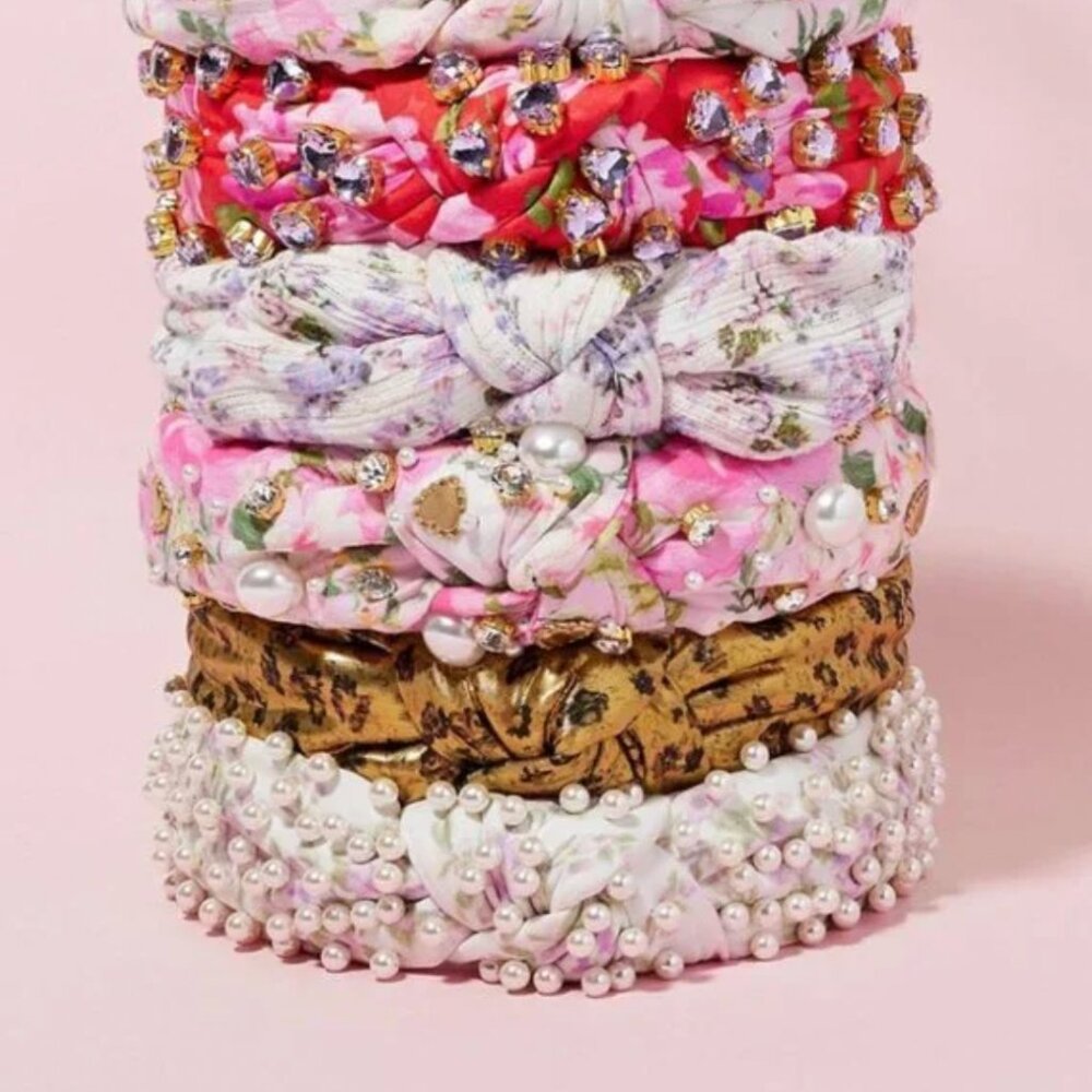 Lele Sadoughi x Loveshackfancy Pastel Clouds Pearl Knotted Headband